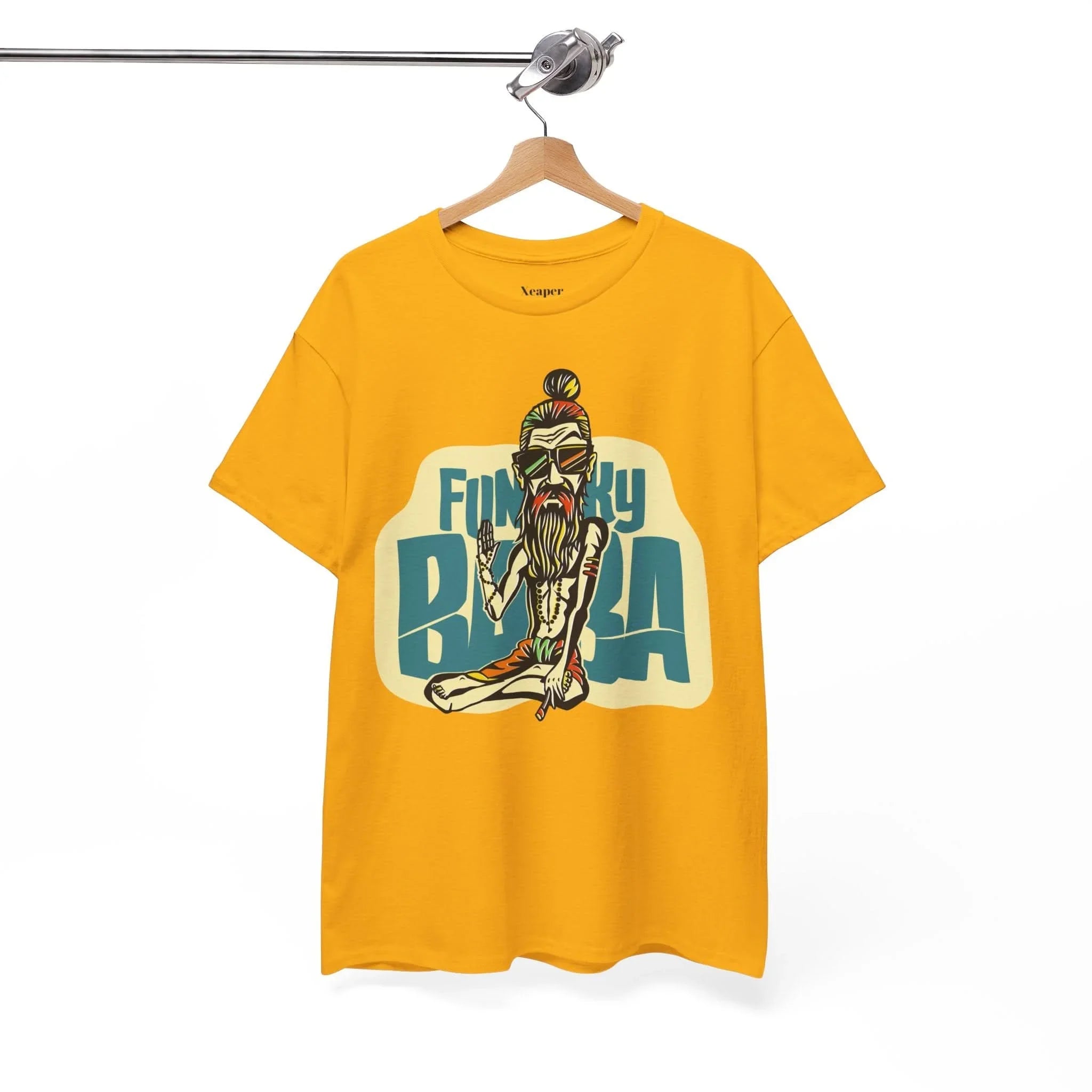 Funky Baba Unisex Heavy Cotton Tee, Retro T-Shirt, Casual Wear, Gift for Tea Lovers, Summer Outfit, Streetwear
