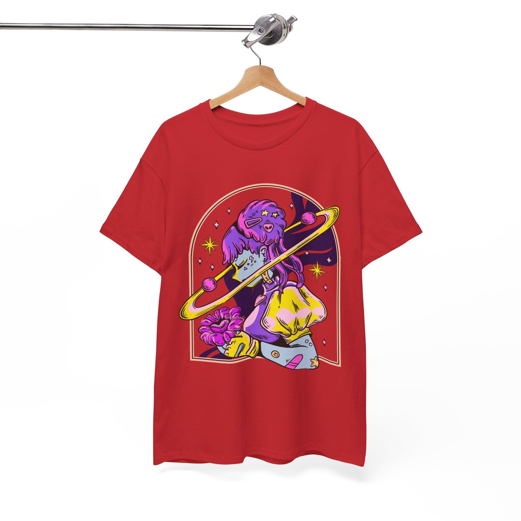 Cosmic Wizard Tee, Celestial Art Shirt, Unisex Heavy Cotton Tee, Astrology Gift, Space Design Apparel, Unique Graphic T-Shirt