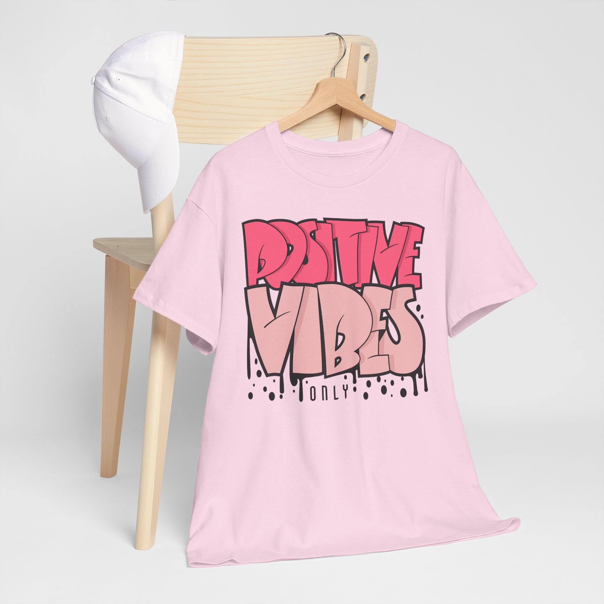 Positive Vibes Unisex Heavy Cotton Tee | Graphic Shirt for Casual Wear, Gift, Summer Styles, Affirmation Apparel
