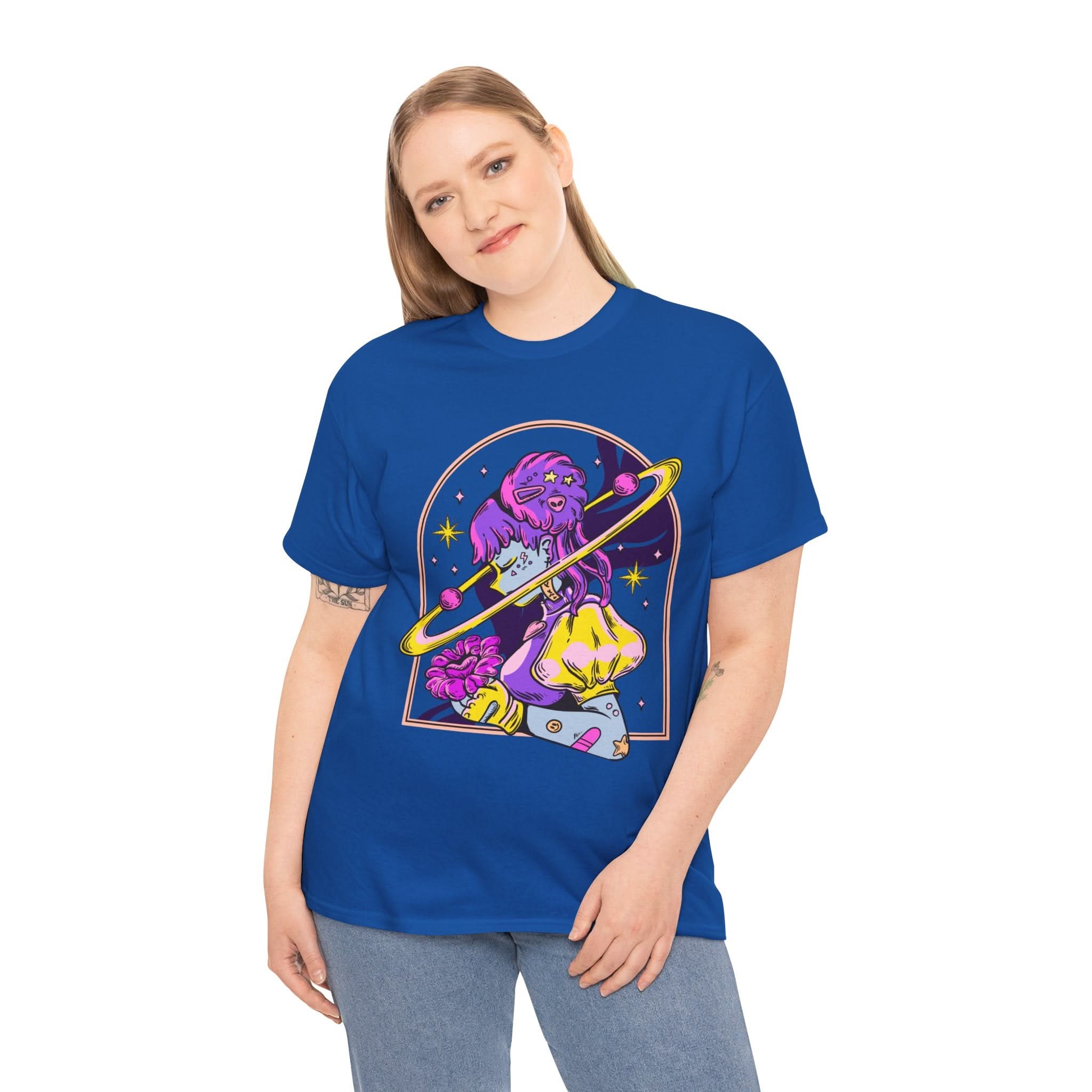 Cosmic Wizard Tee, Celestial Art Shirt, Unisex Heavy Cotton Tee, Astrology Gift, Space Design Apparel, Unique Graphic T-Shirt