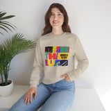 Crewneck Sweatshirt — Bold Colorblock 'Break the Rules' Graphic