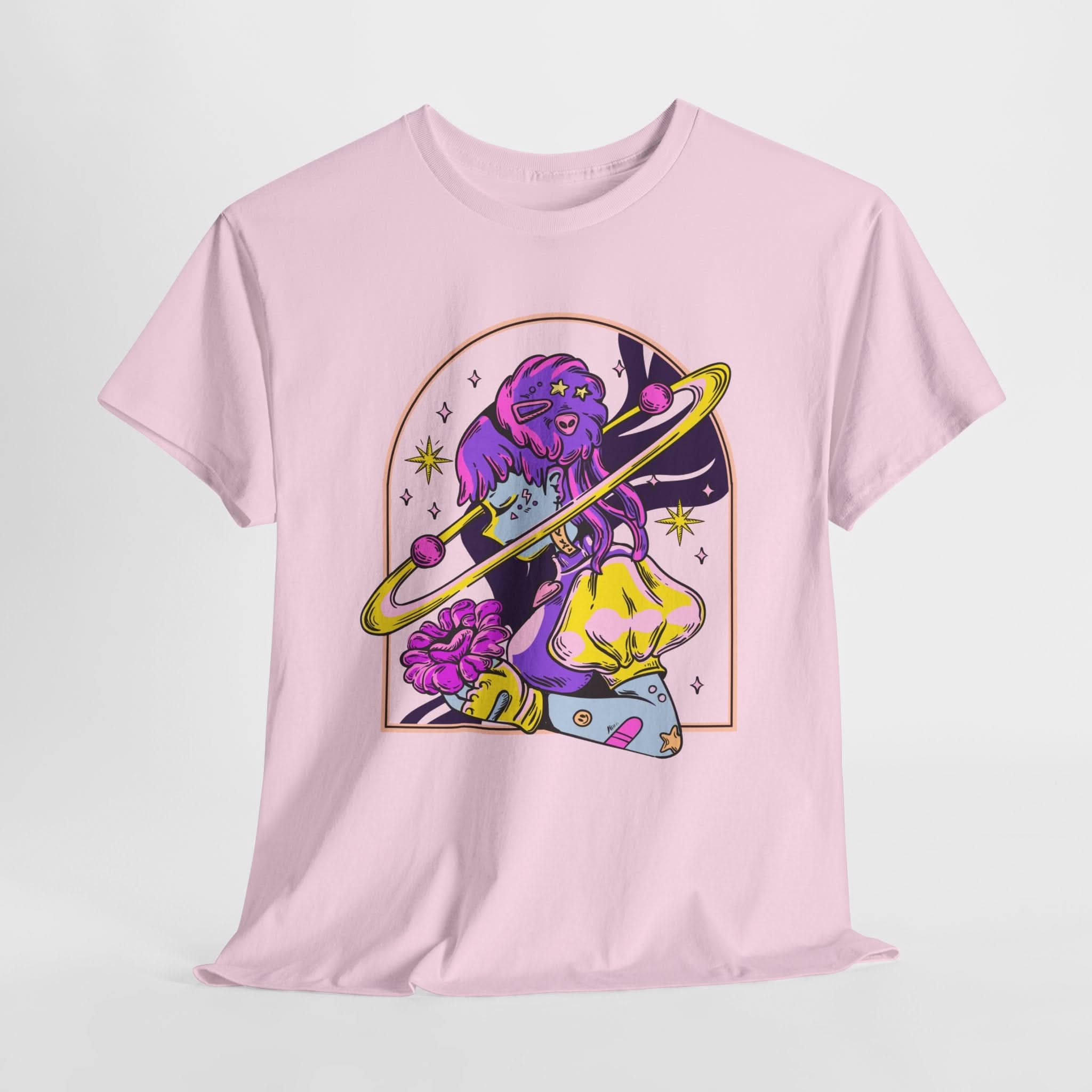 Cosmic Wizard Tee, Celestial Art Shirt, Unisex Heavy Cotton Tee, Astrology Gift, Space Design Apparel, Unique Graphic T-Shirt