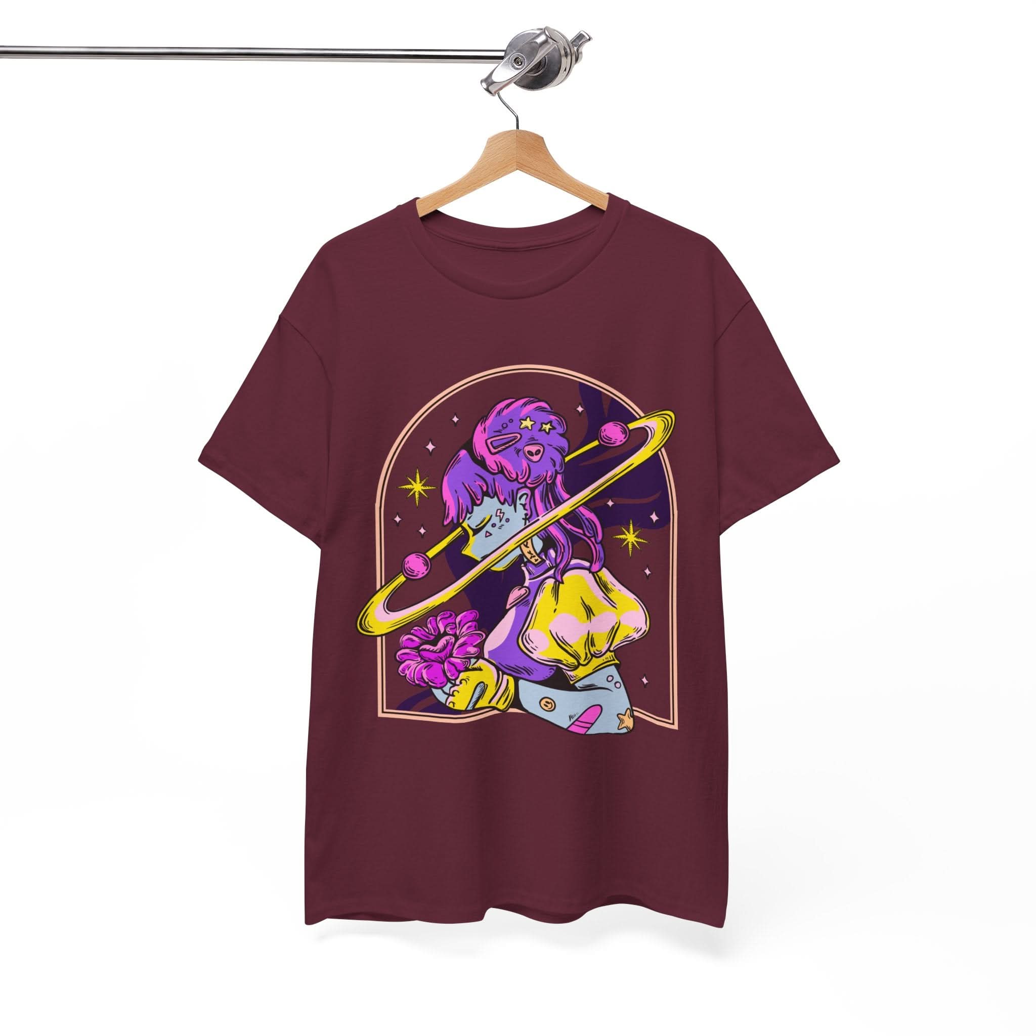 Cosmic Wizard Tee, Celestial Art Shirt, Unisex Heavy Cotton Tee, Astrology Gift, Space Design Apparel, Unique Graphic T-Shirt