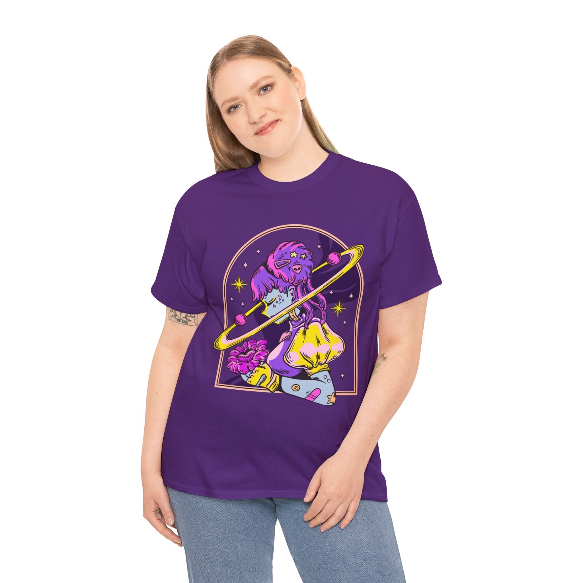 Cosmic Wizard Tee, Celestial Art Shirt, Unisex Heavy Cotton Tee, Astrology Gift, Space Design Apparel, Unique Graphic T-Shirt