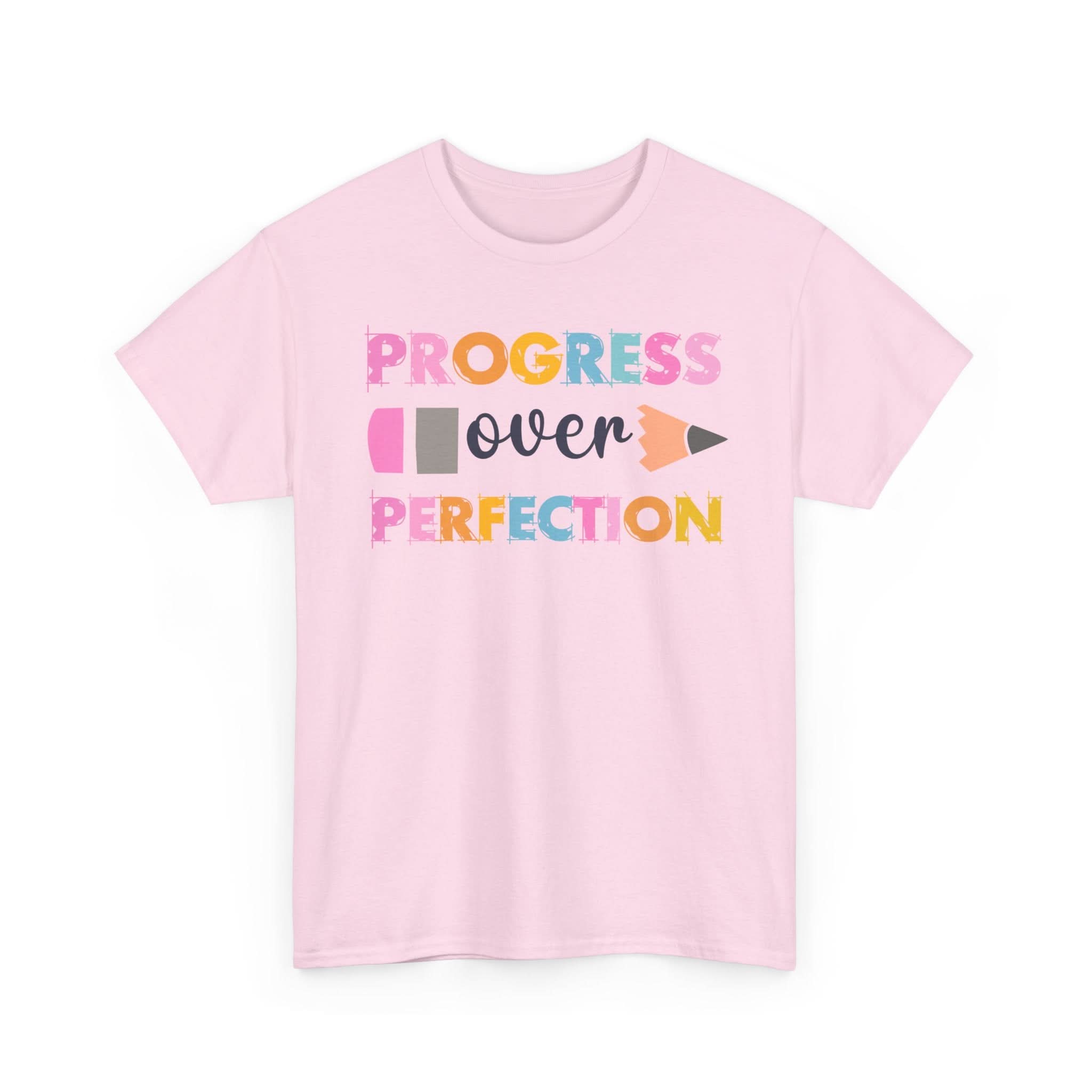 Progress Over Perfection Tee, Inspirational T-Shirt, Motivational Gift, Creative Apparel, Unisex Cotton Shirt