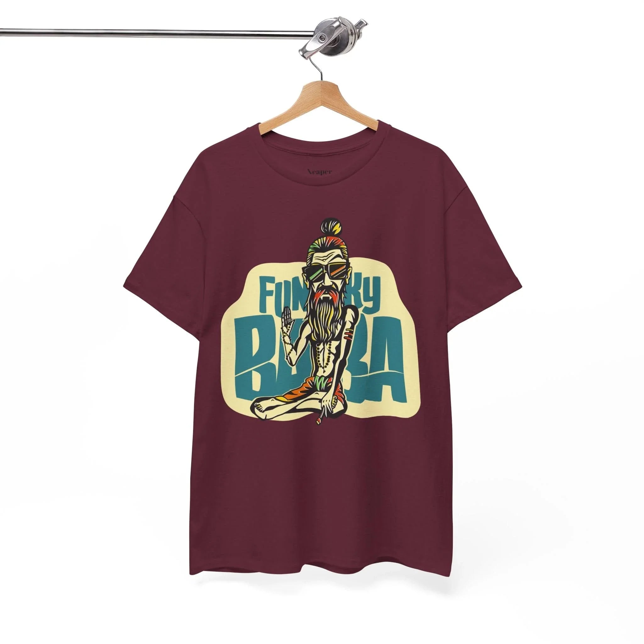 Funky Baba Unisex Heavy Cotton Tee, Retro T-Shirt, Casual Wear, Gift for Tea Lovers, Summer Outfit, Streetwear