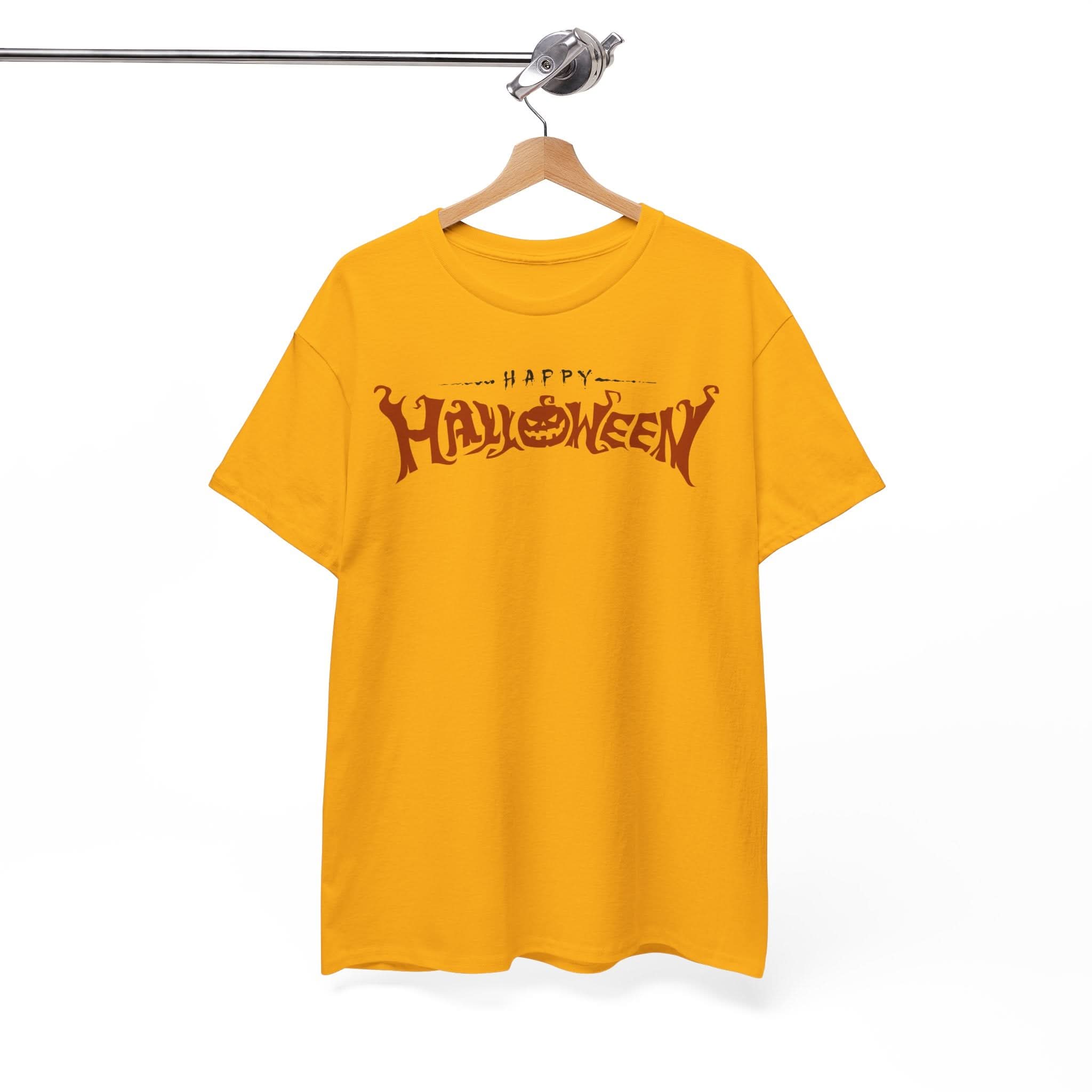 Happy Halloween Unisex Heavy Cotton Tee, Spooky Shirt, Fall Fashion, Pumpkin Tee, Halloween Costume, Gift for Halloween Lovers