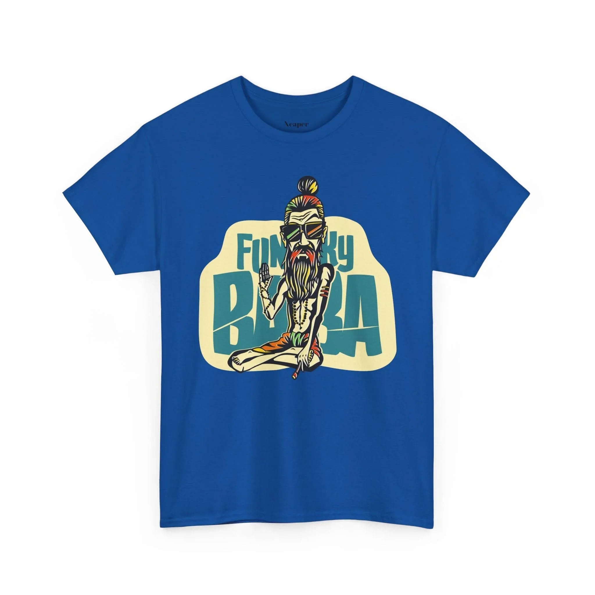 Funky Baba Unisex Heavy Cotton Tee, Retro T-Shirt, Casual Wear, Gift for Tea Lovers, Summer Outfit, Streetwear