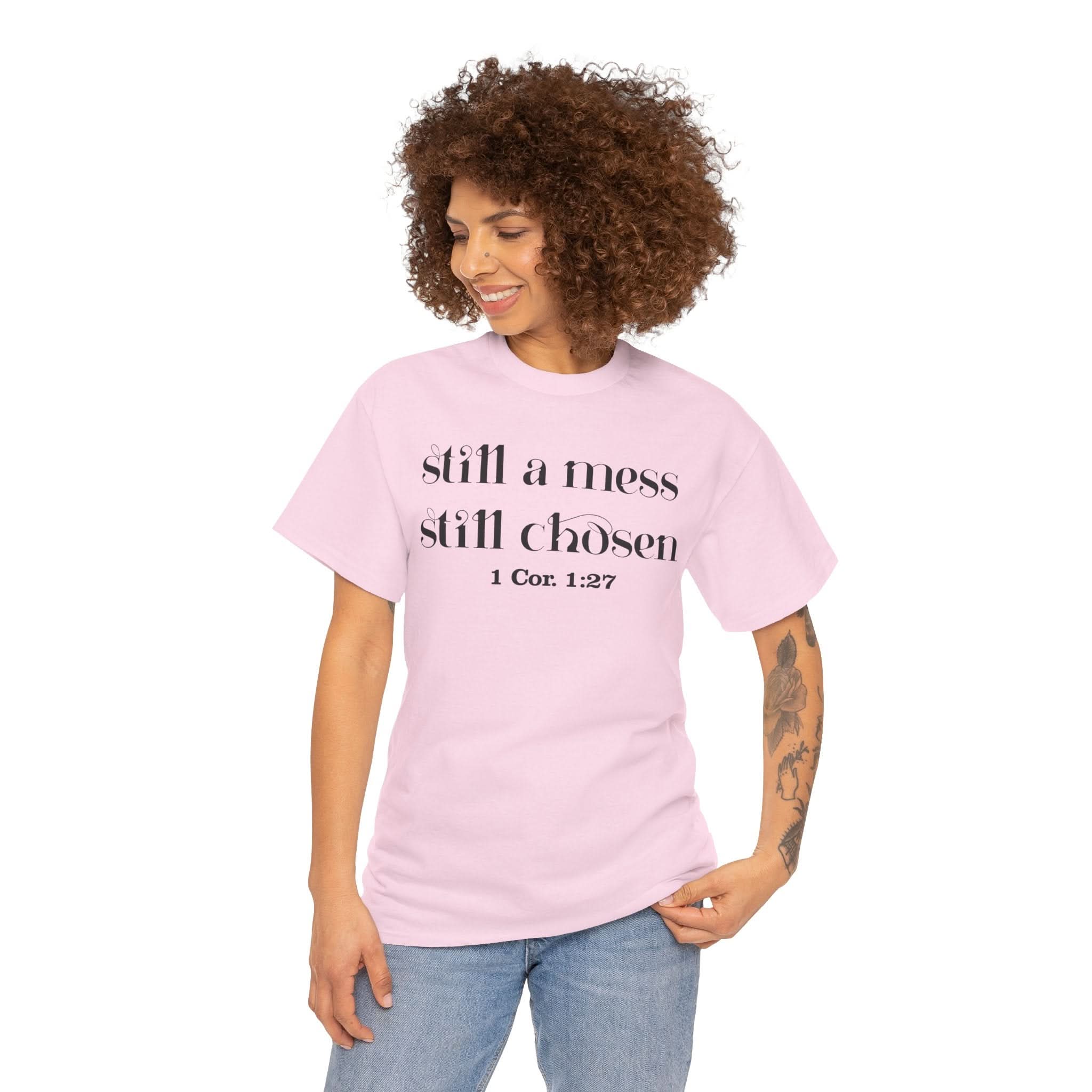 Faith-Inspired Unisex Heavy Cotton Tee, Inspirational Quote Shirt, Christian Apparel, Gift for Believers, Everyday Wear, Bible Verse Tee