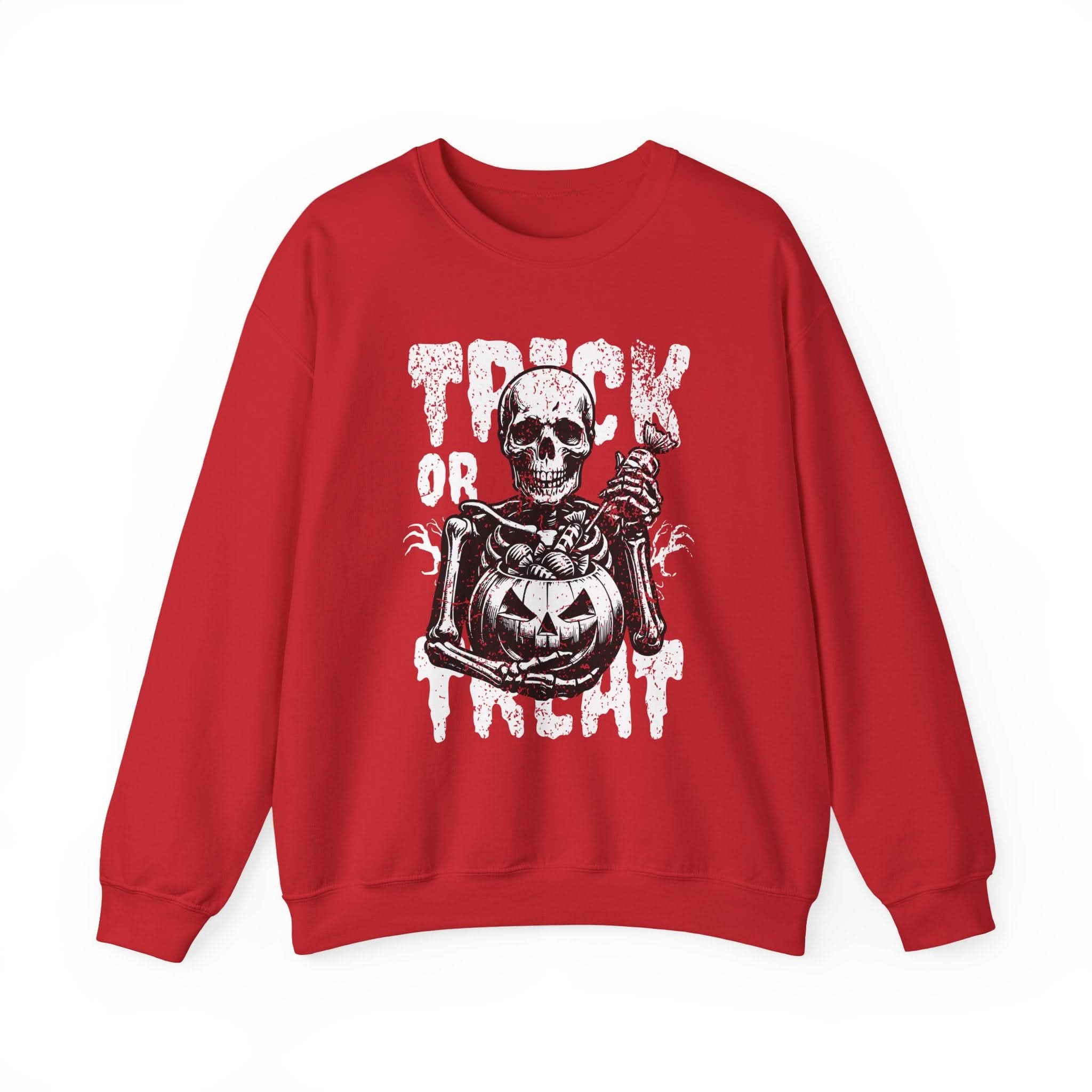 Halloween Skeleton Sweatshirt - Trick or Treat Outfit, Unisex Fall Apparel, Spooky Season Gear, Halloween Costume Alternative