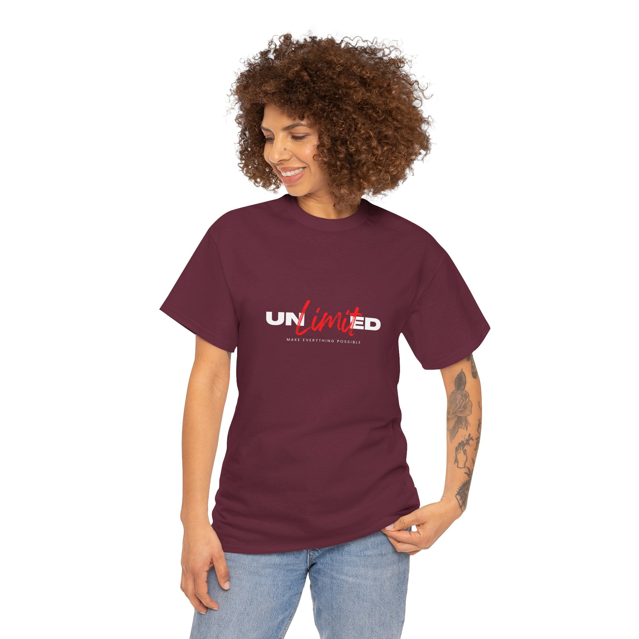 UnLimited Unisex Heavy Cotton Tee - Casual Wear, Motivational Message Tee, Gift for Friends, Everyday Essentials, Inspirational Shirt