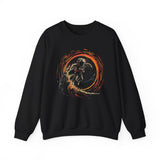 Astronaut Surfing Crewneck Sweatshirt — Space Skateboarder Cosmic Wave Design