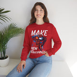 Make New Discoveries Crewneck Sweatshirt — Skull Explorer Graphic Pullover