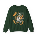 Astronaut Dog Crewneck Sweatshirt — Space Pup Helmet Graphic