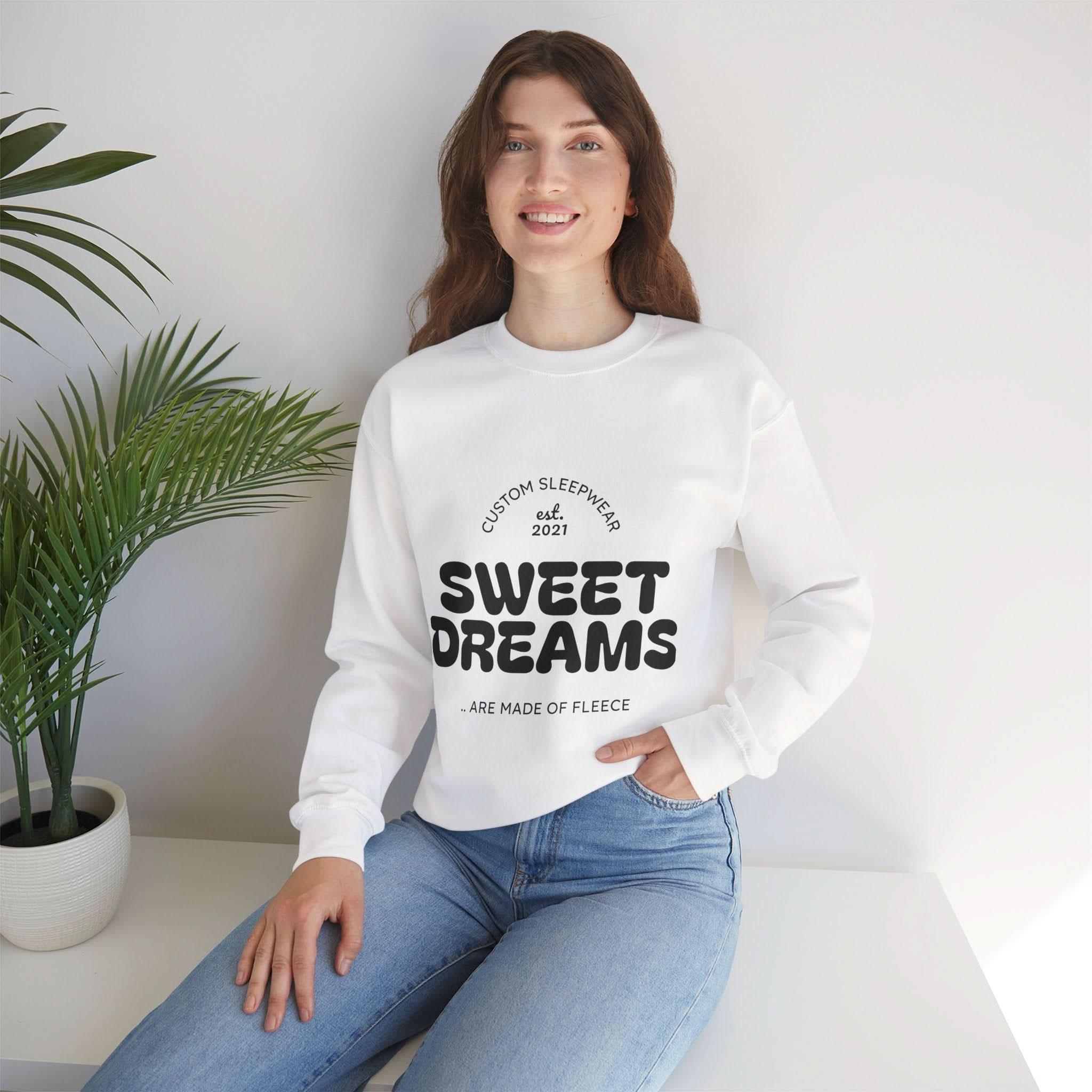 Sweet Dreams Sarcasm Sweatshirt, Cozy Unisex Crewneck, Gift for Humor Lovers, Casual Cool Outfit, Perfect for Sleepwear & Relaxation