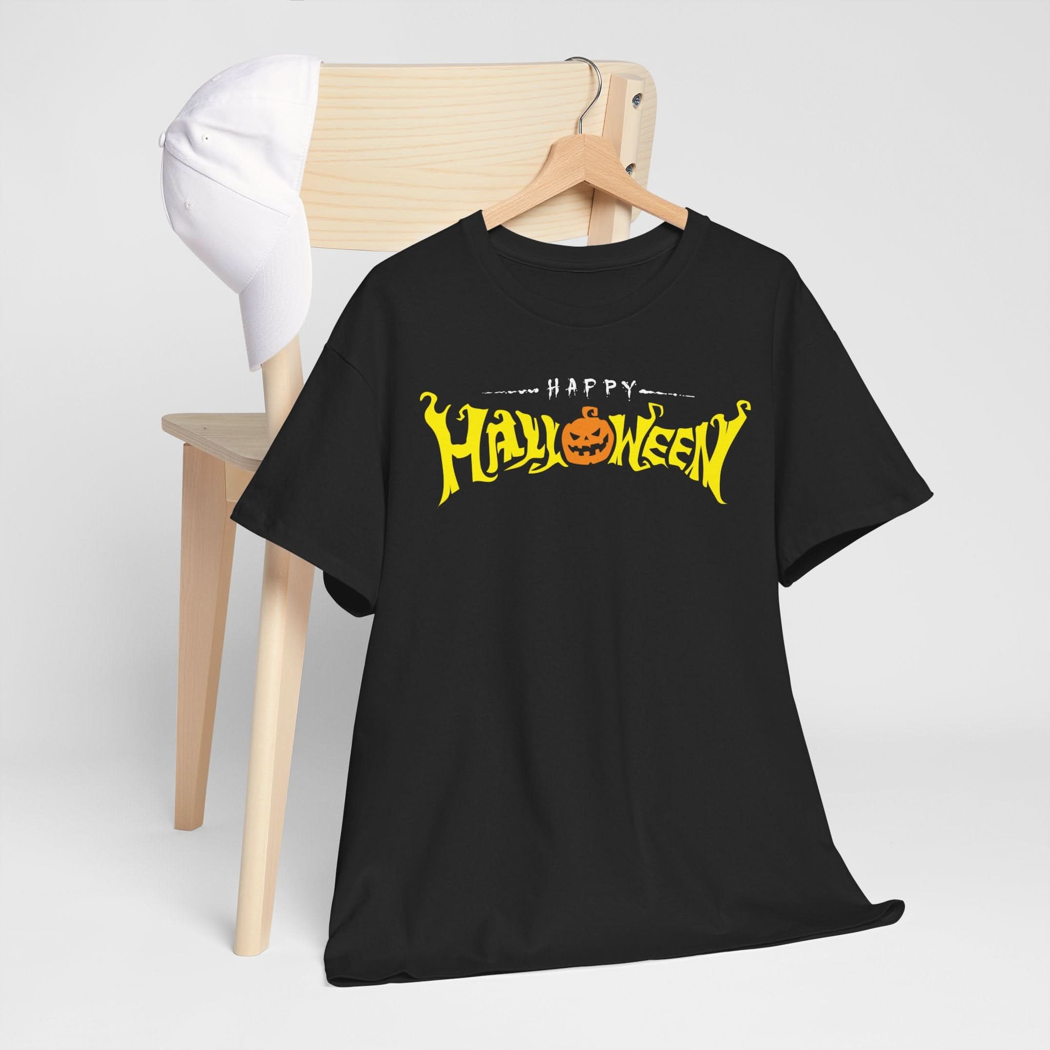 Happy Halloween Unisex Heavy Cotton Tee, Spooky Shirt, Fall Fashion, Pumpkin Tee, Halloween Costume, Gift for Halloween Lovers