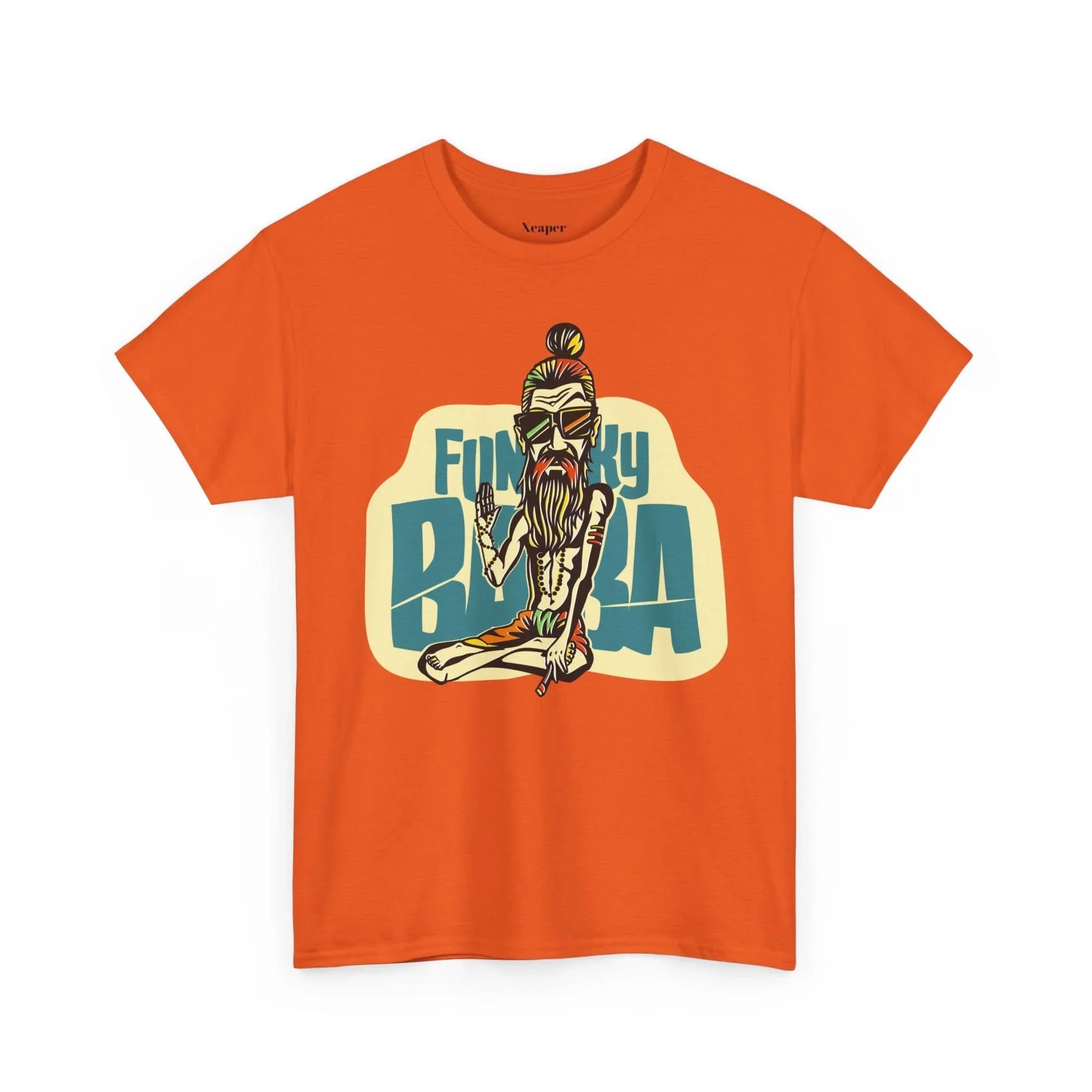 Funky Baba Unisex Heavy Cotton Tee, Retro T-Shirt, Casual Wear, Gift for Tea Lovers, Summer Outfit, Streetwear