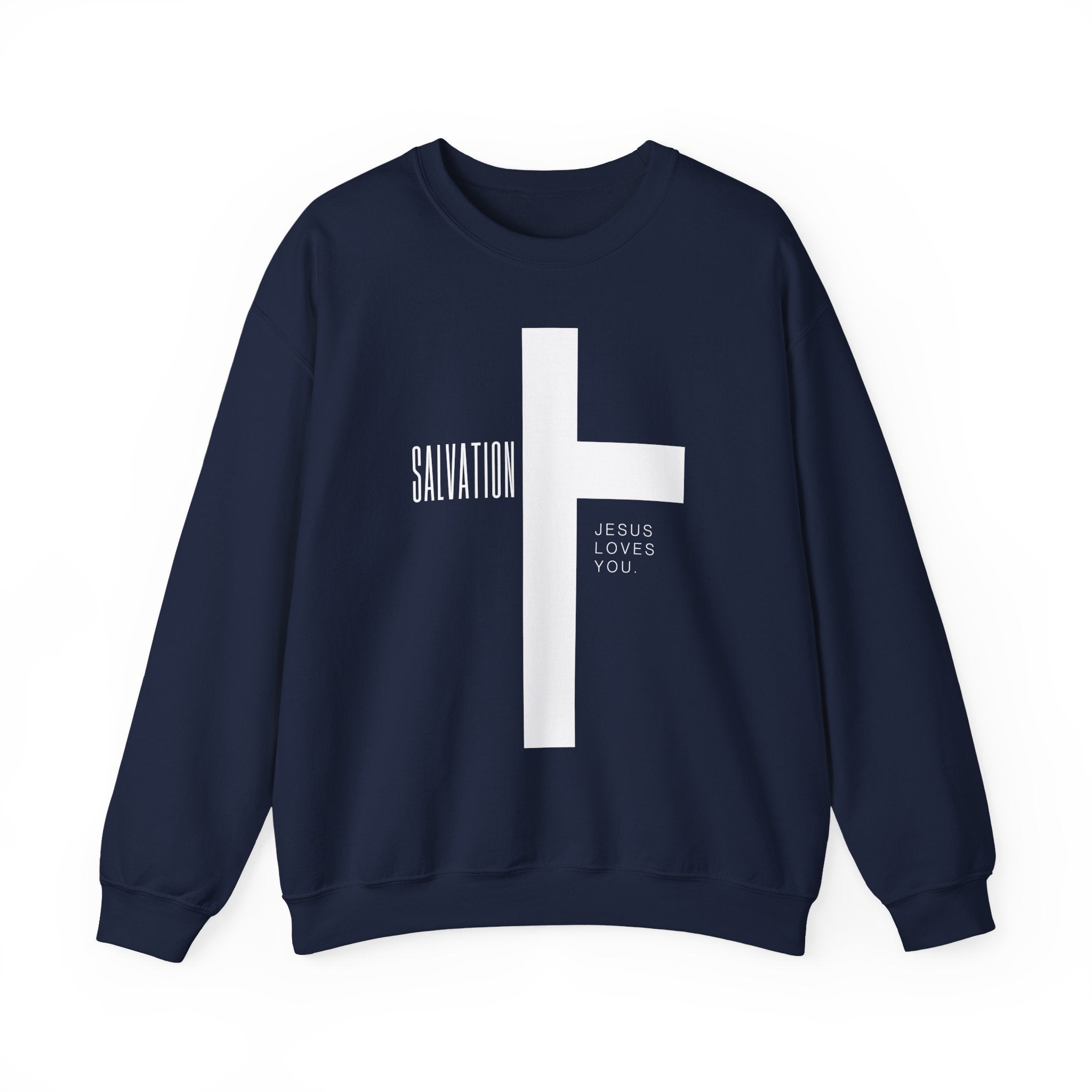 Inspirational Faith Sweatshirt, Jesus Loves You Crewneck, Christian Apparel, Religious Gift, Spiritual Comfort Wear, Casual Unisex Sweater
