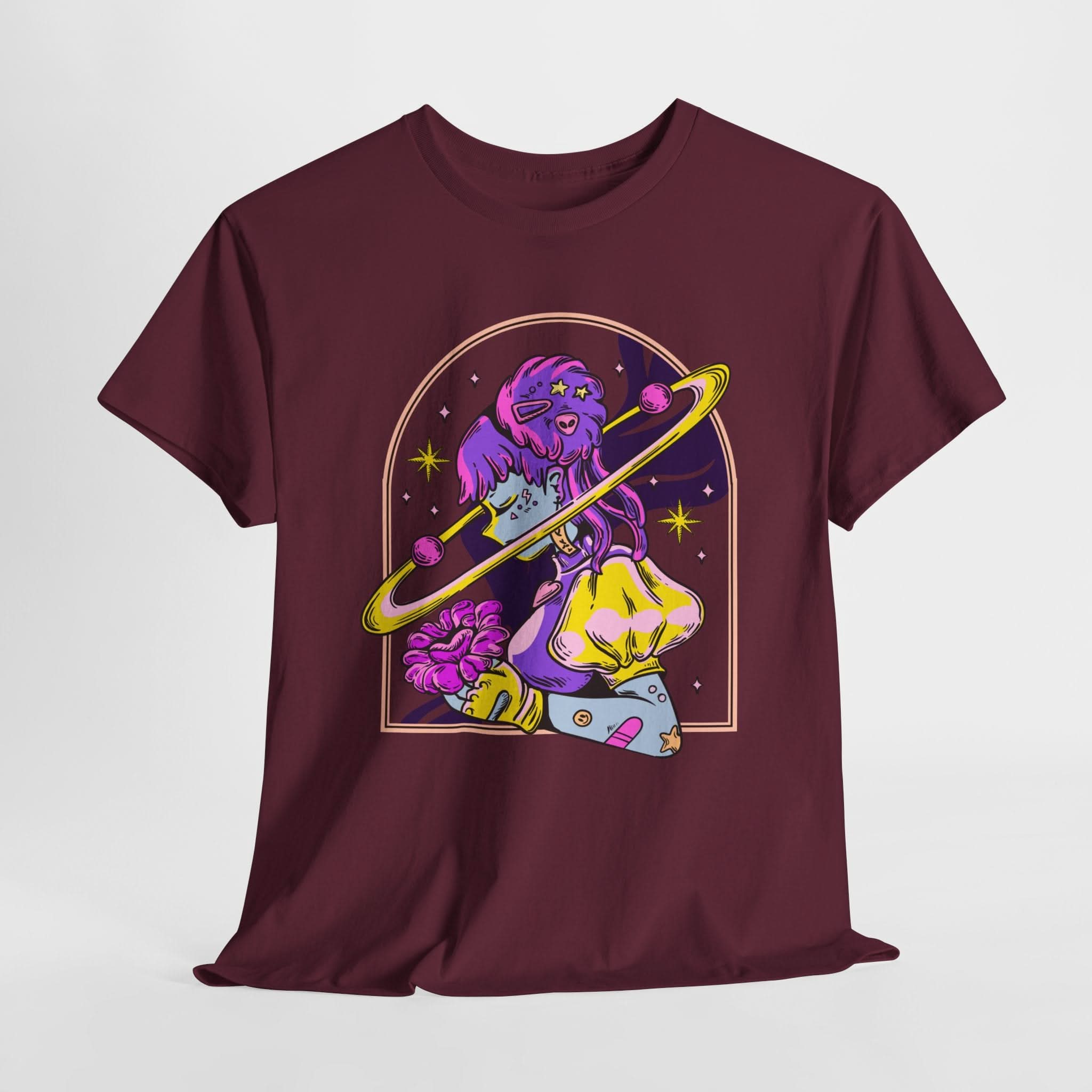 Cosmic Wizard Tee, Celestial Art Shirt, Unisex Heavy Cotton Tee, Astrology Gift, Space Design Apparel, Unique Graphic T-Shirt