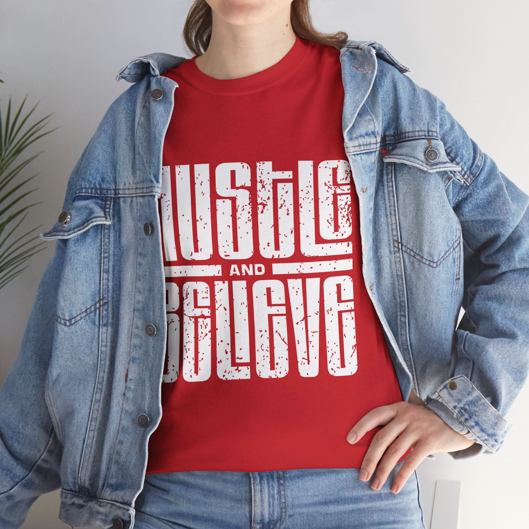 Hustle and Believe Tee - Motivational Unisex Cotton T-Shirt, Gift for Entrepreneurs, Inspirational Apparel, Everyday Wear, Fitness Top