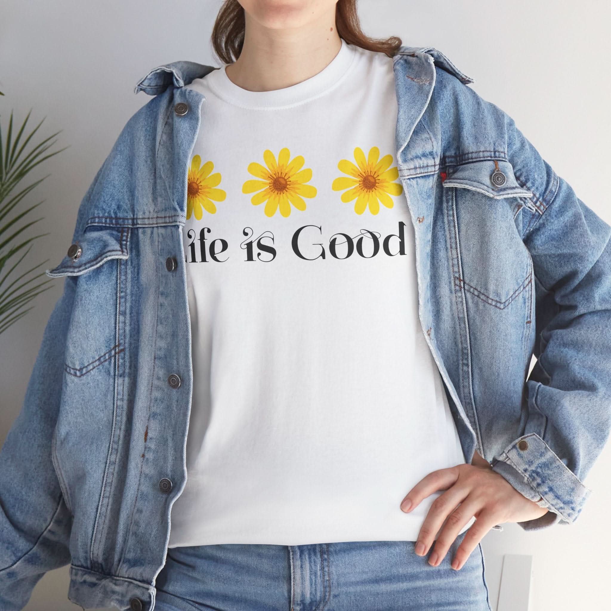 Life is Good Unisex Heavy Cotton Tee with Floral Design | Cute Graphic Tee for Summer, Gift for Friends, Casual Wear, Positive Vibes, [...]