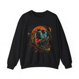 Galactic Dog Crewneck Sweatshirt – Neon Space Labrador Graphic