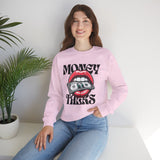 Money Talks Crewneck Sweatshirt — Retro Lips & Dollar Graphic Streetwear