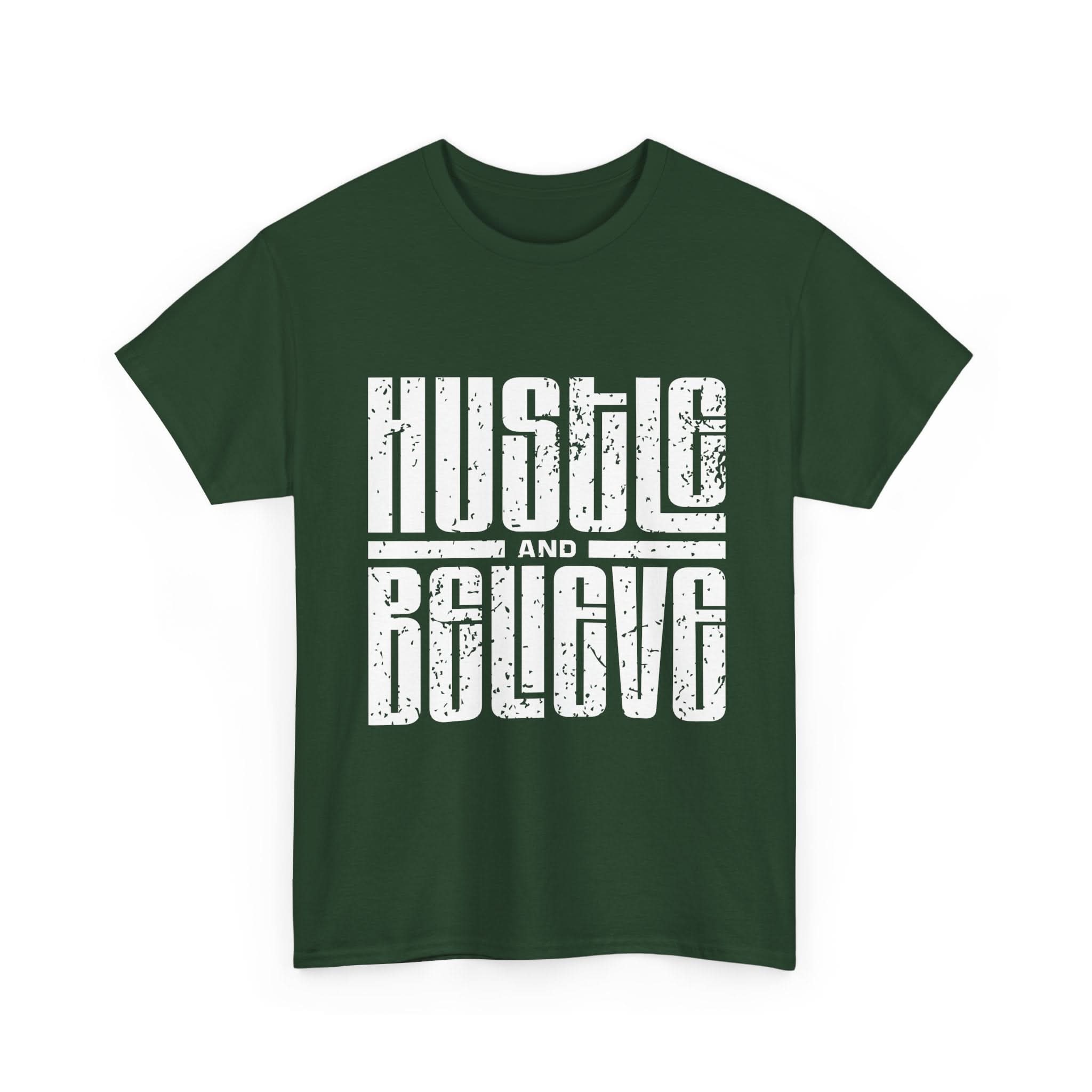 Hustle and Believe Tee - Motivational Unisex Cotton T-Shirt, Gift for Entrepreneurs, Inspirational Apparel, Everyday Wear, Fitness Top