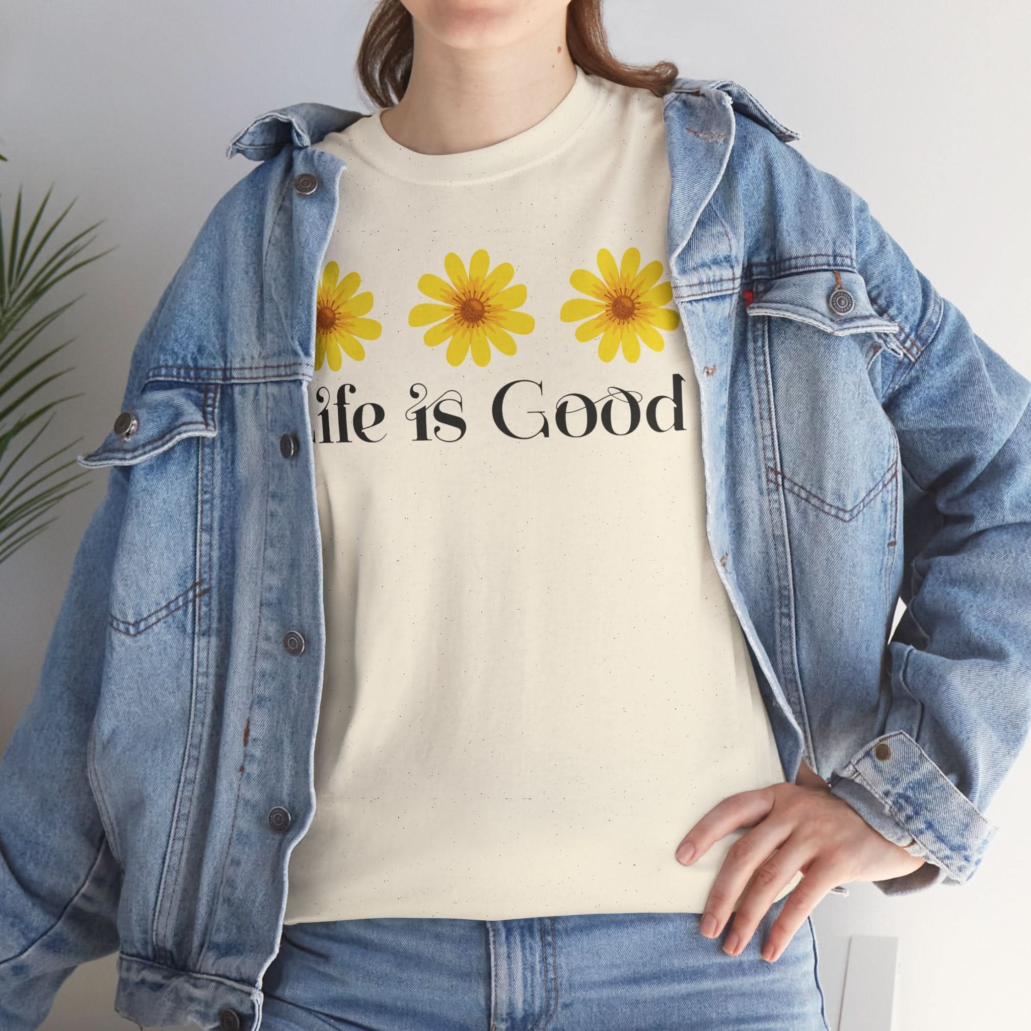 Life is Good Unisex Heavy Cotton Tee with Floral Design | Cute Graphic Tee for Summer, Gift for Friends, Casual Wear, Positive Vibes, [...]