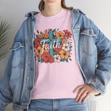 Faith Floral T-Shirt — Vintage Cross & Flowers Christian Tee