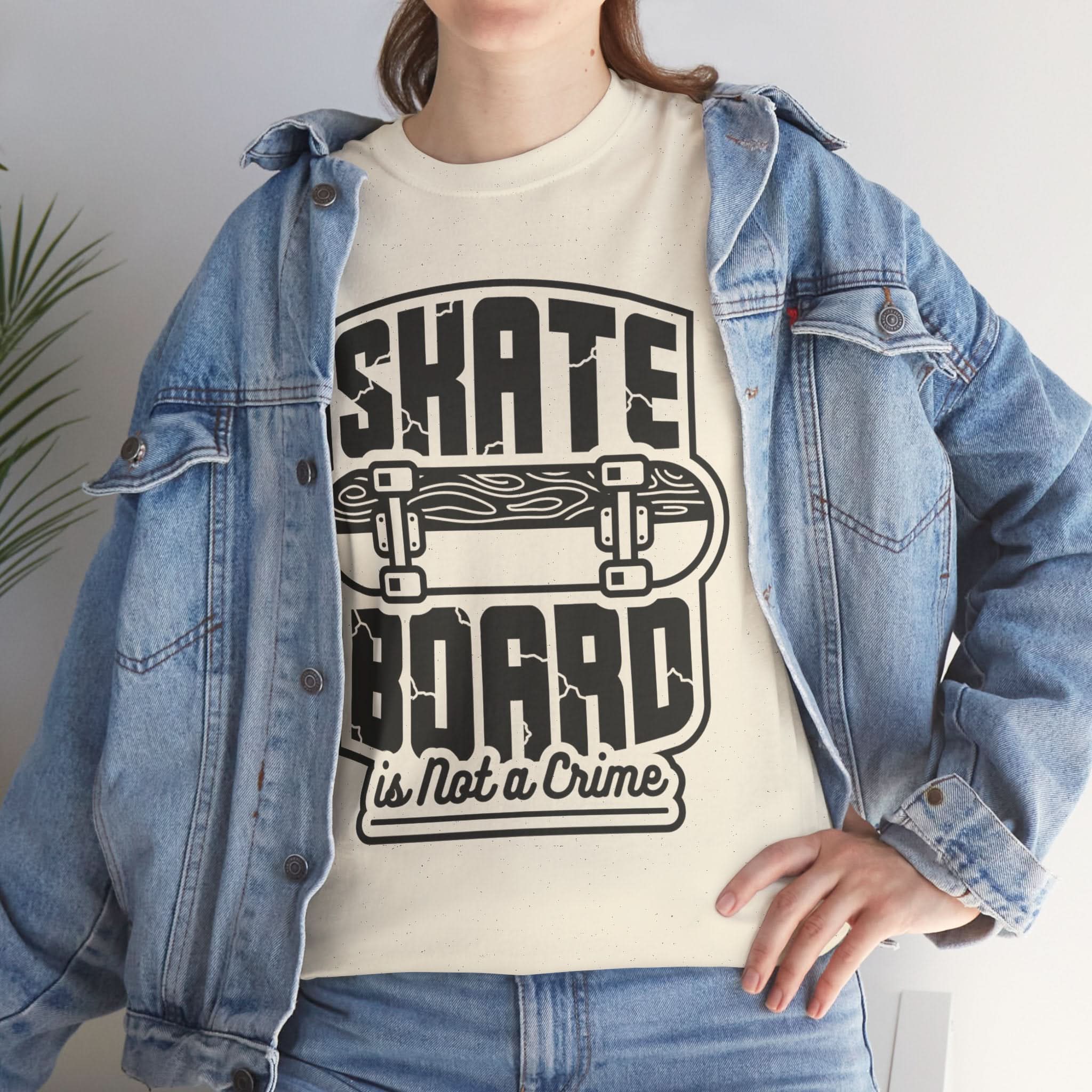 Skateboard Enthusiast Tee, Unisex Heavy Cotton Tee with Skateboard Design, Perfect for Skaters, Casual Wear, Gift for Skateboarding Lovers