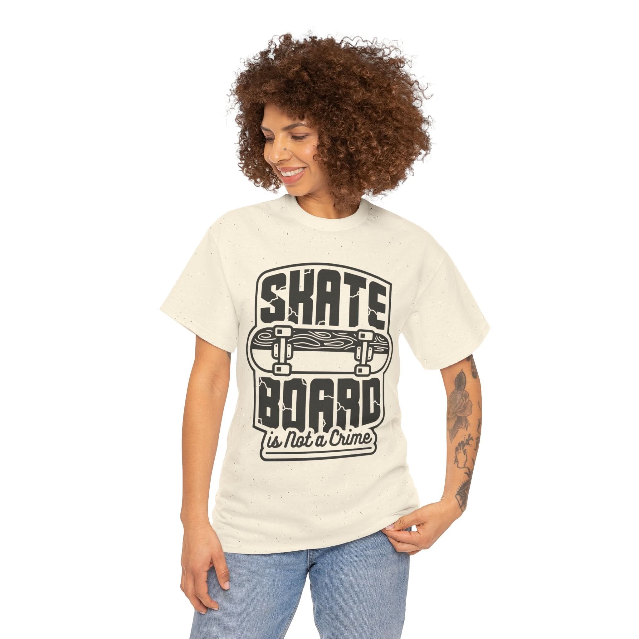 Skateboard Enthusiast Tee, Unisex Heavy Cotton Tee with Skateboard Design, Perfect for Skaters, Casual Wear, Gift for Skateboarding Lovers