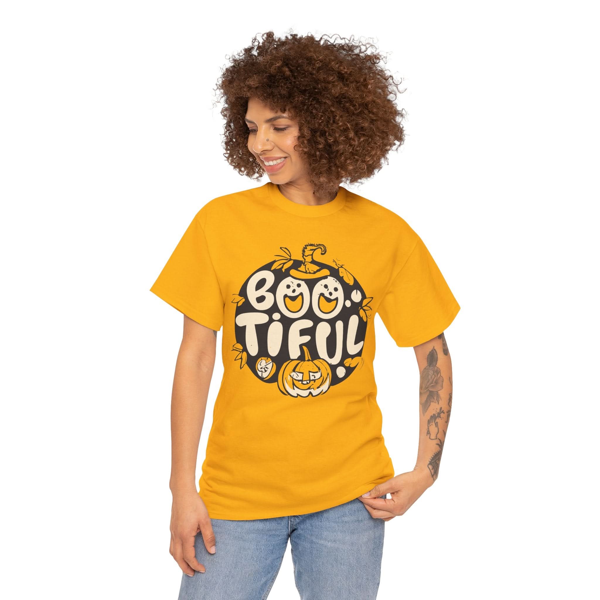 Boo-tiful Halloween Tee | Unisex Cotton Shirt for Fall Festivities, Party Wear, Trick or Treat, Cozy Casual Style, Halloween Gift