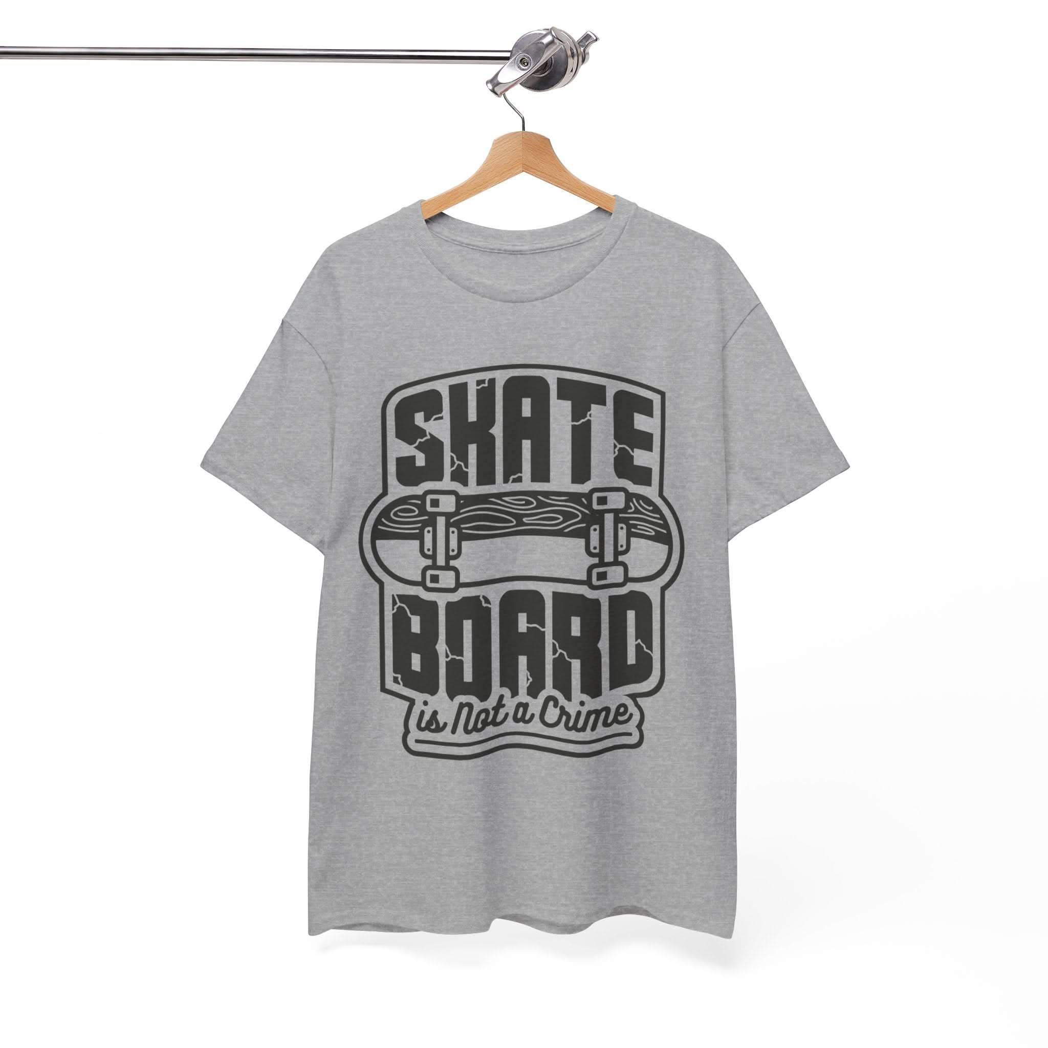 Skateboard Enthusiast Tee, Unisex Heavy Cotton Tee with Skateboard Design, Perfect for Skaters, Casual Wear, Gift for Skateboarding Lovers
