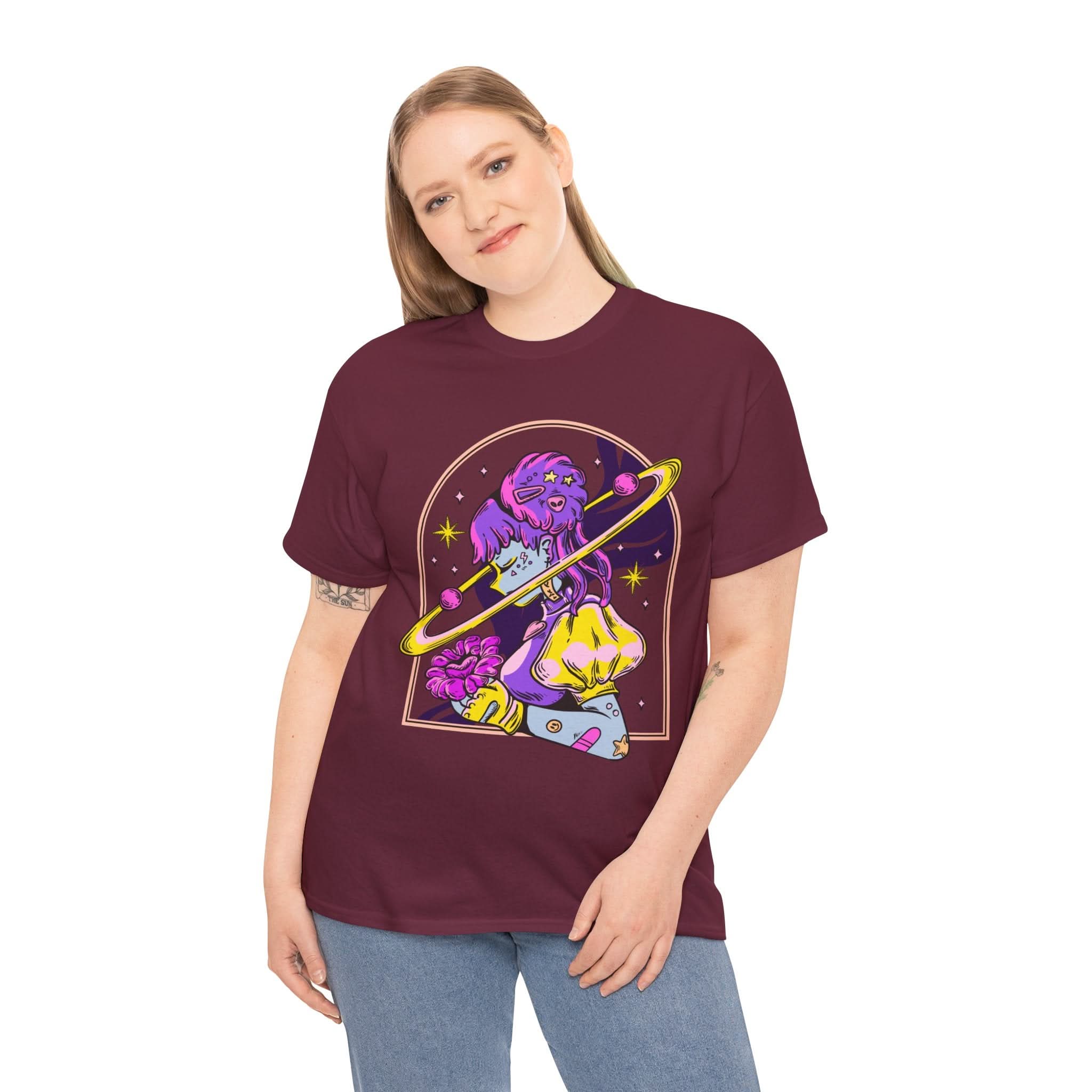 Cosmic Wizard Tee, Celestial Art Shirt, Unisex Heavy Cotton Tee, Astrology Gift, Space Design Apparel, Unique Graphic T-Shirt