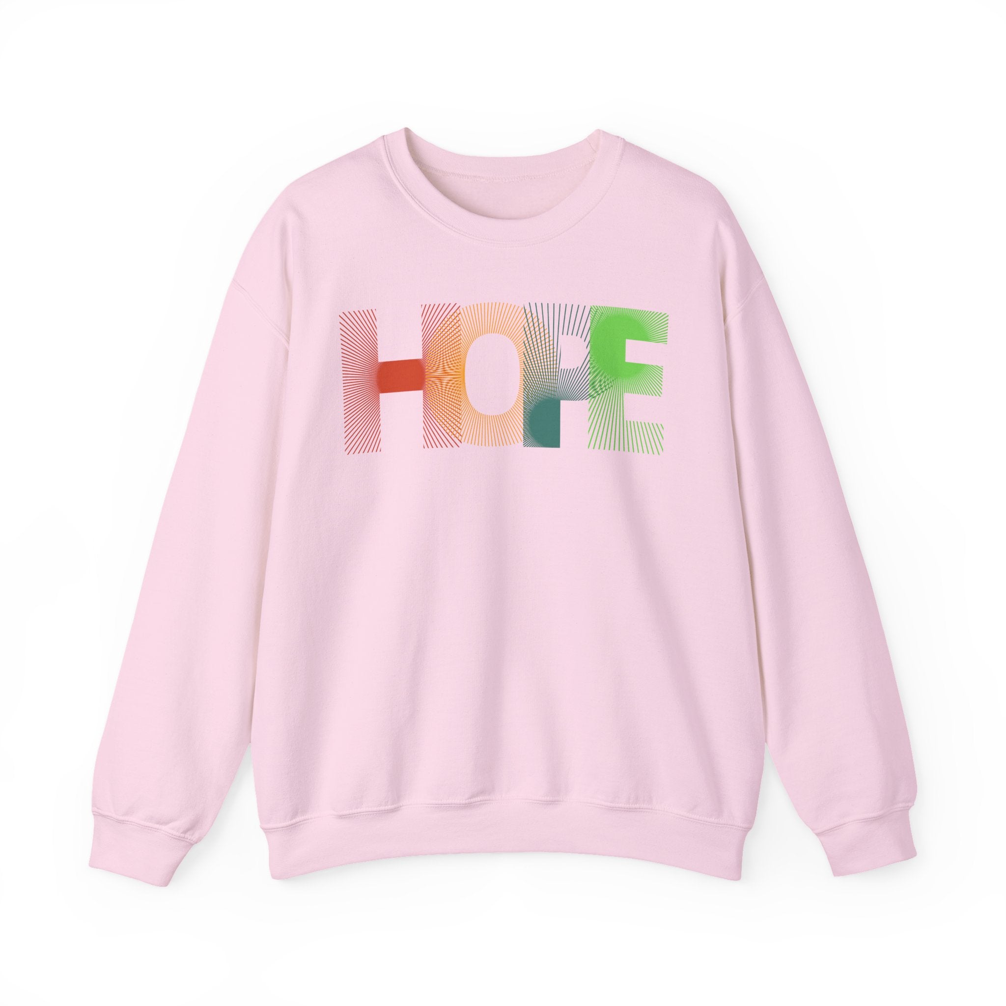Colorful 'HOPE' Unisex Sweatshirt | Cozy Crewneck for Daily Comfort, Perfect Gift for Friends, Birthdays, Hopeful Spirit