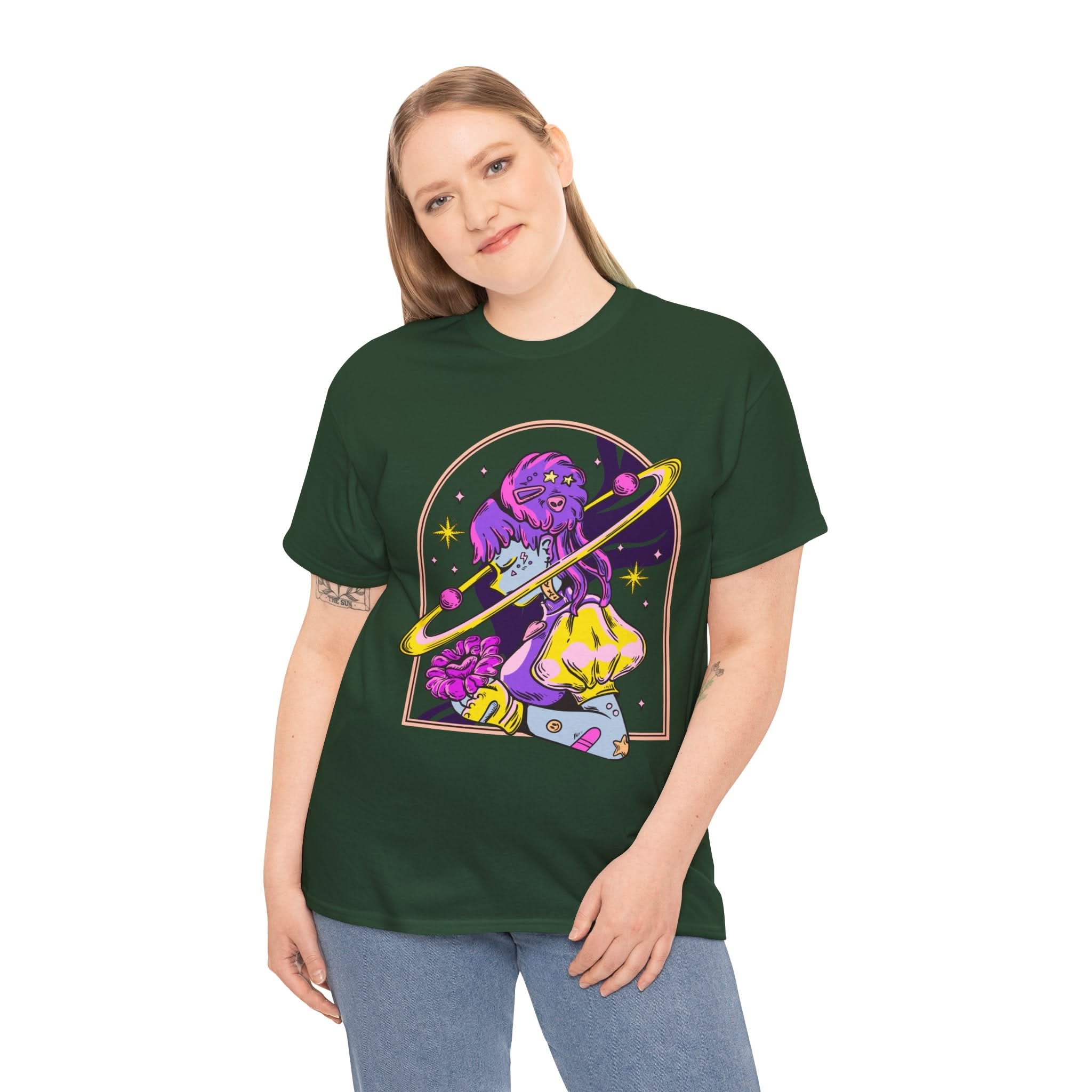 Cosmic Wizard Tee, Celestial Art Shirt, Unisex Heavy Cotton Tee, Astrology Gift, Space Design Apparel, Unique Graphic T-Shirt