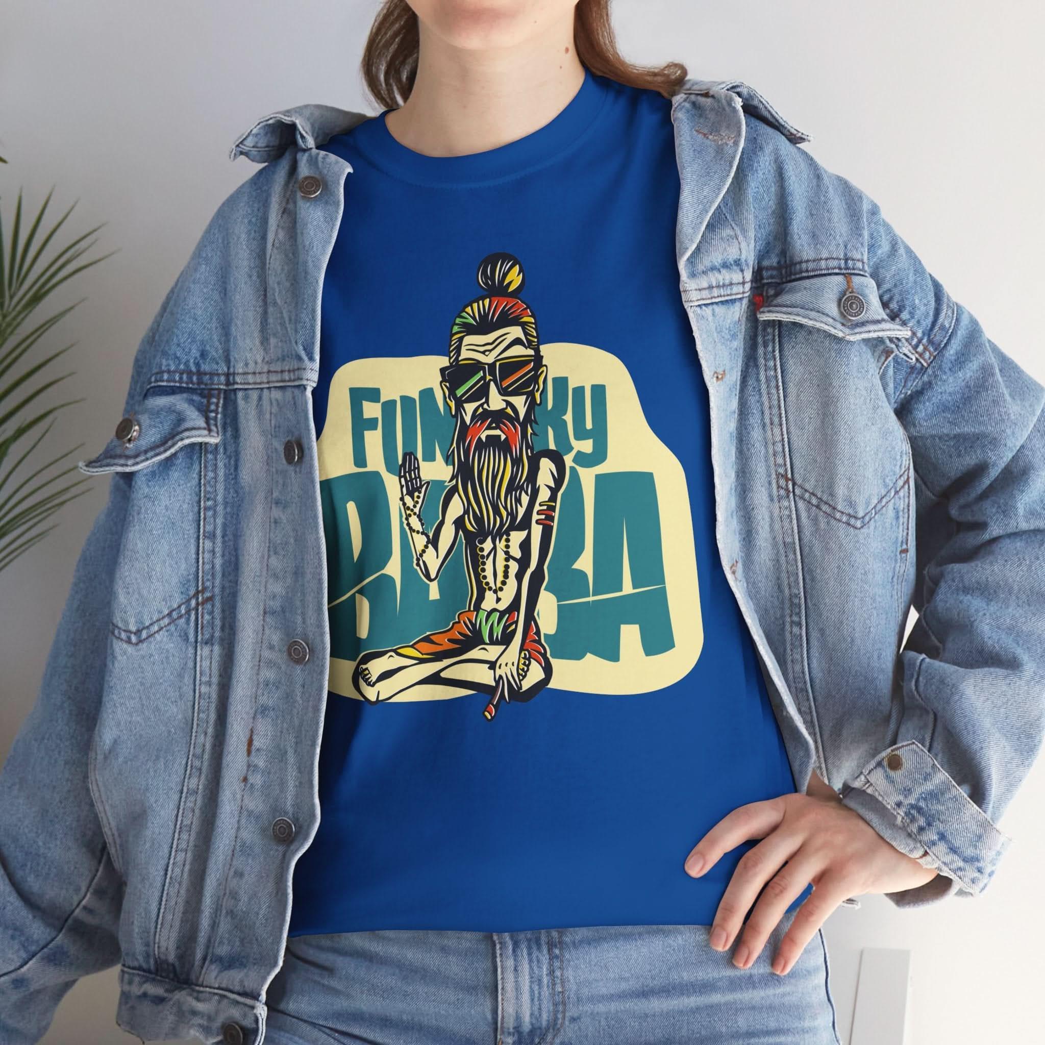 Funky Baba Unisex Heavy Cotton Tee, Retro T-Shirt, Casual Wear, Gift for Tea Lovers, Summer Outfit, Streetwear