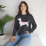 Dachshund Floral Sweatshirt — Pink Sausage Dog Crewneck
