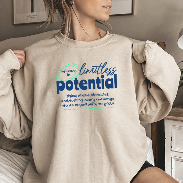 Crewneck Sweatshirt — "Limitless Potential" Inspirational Motivational Pullover