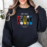 Don't Overthink Crewneck Sweatshirt — Color Block Streetwear Pullover