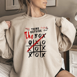Crewneck Sweatshirt — "Think Outside The Box" Tic-Tac-Toe Graphic