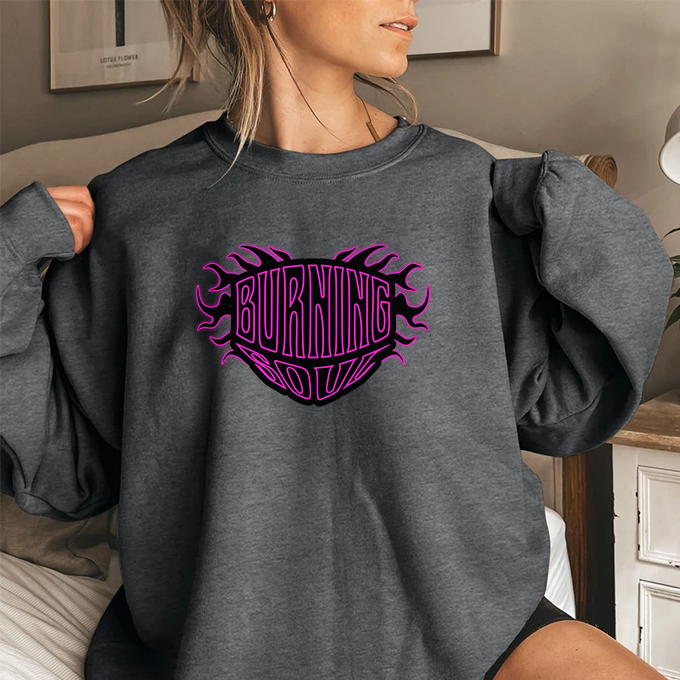 Burning Love Flame Crewneck Sweatshirt