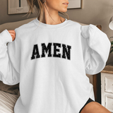 Amen Crewneck Sweatshirt — Vintage Distressed Faith Pullover