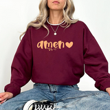 Amen Heart Crewneck Sweatshirt — Faith-Inspired Cozy Pullover