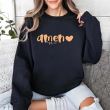Amen Heart Crewneck Sweatshirt — Faith-Inspired Cozy Pullover