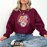 Christian Floral Crewneck Sweatshirt — “Jesus Loves Me This I Know”