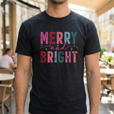 Merry and Bright Christmas Tee — Festive Holiday Graphic Shirt