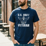 U.S. Navy Veteran T-Shirt – Distressed Eagle Anchor Military Tee