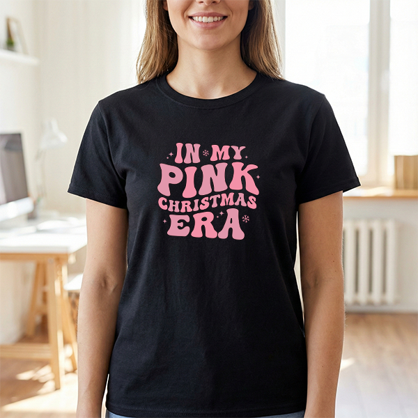 Pink Christmas Tee — "In My Pink Christmas Era" Retro Holiday Shirt